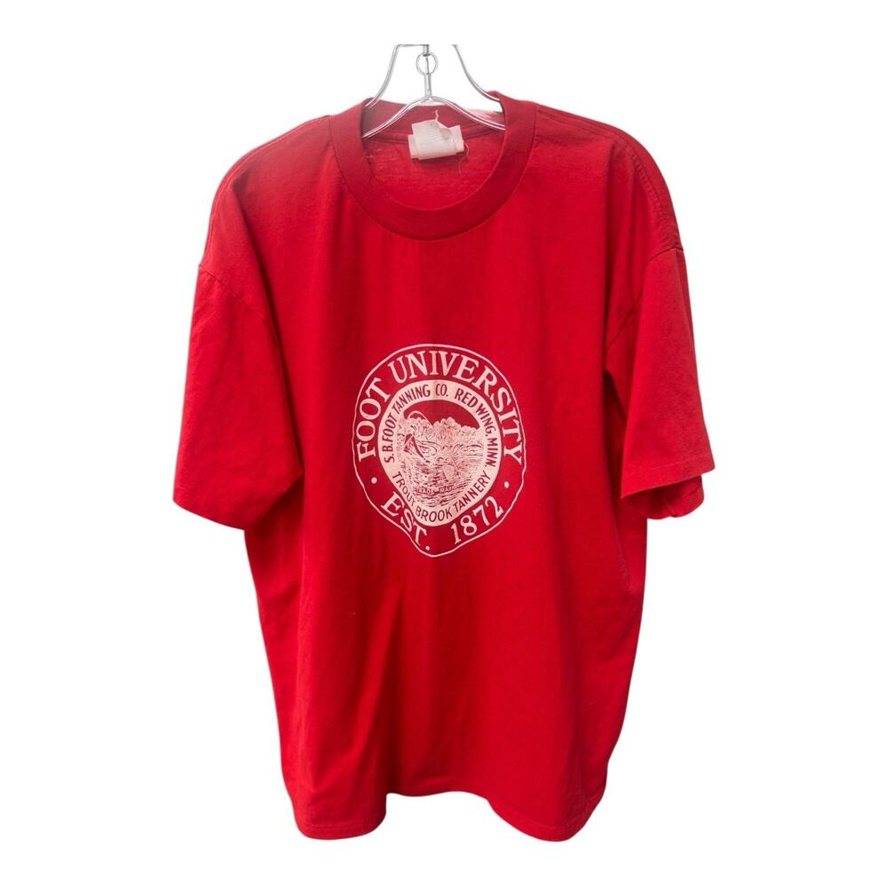 Vintage K-Products Foot University Red Wing MN Red XL Single Stitch T-Shirt